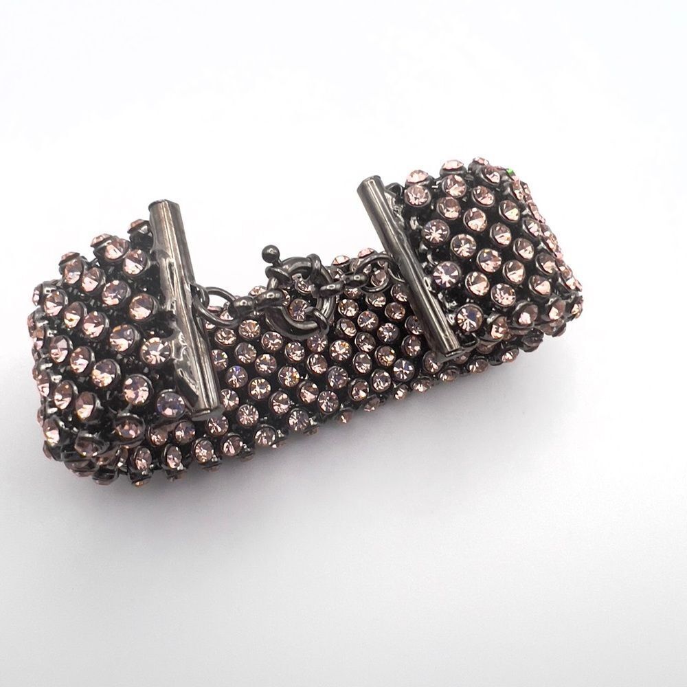 Gun metal with rose gold Chrystals bracelet